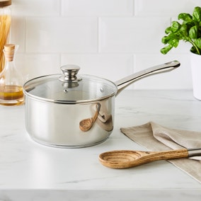 Essentials Stainless Steel Saucepan, 20cm