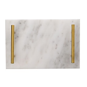 Hestia Marble Tray with Metal Handles Hestia Marble Tray with Metal Handles