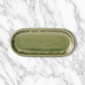 Medium Green Stoneware Serving Tray