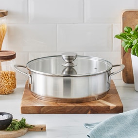 Recycled Stainless Steel Skillet Pan, 26cm