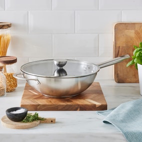 Recycled Stainless Steel Wok, 28cm