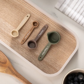 The Edited Life Stoneware Measuring Spoons Brown Mix