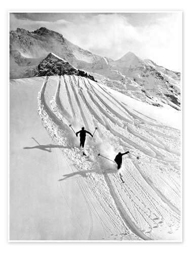 Downhill Skiing in The Mountains, 1937