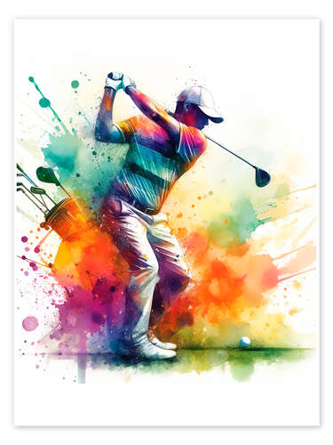 Golf Player in Watercolour