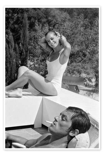 Romy Schneider and Alain Delon, The swimming pool, 1968