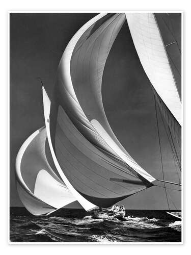 Spinakers On Racing Sailboats, 1940