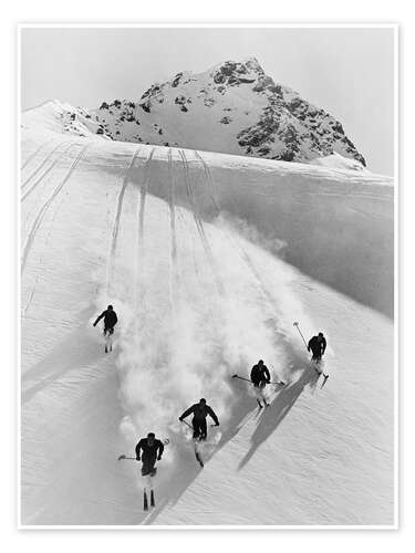 Vintage downhill race in the swiss alps